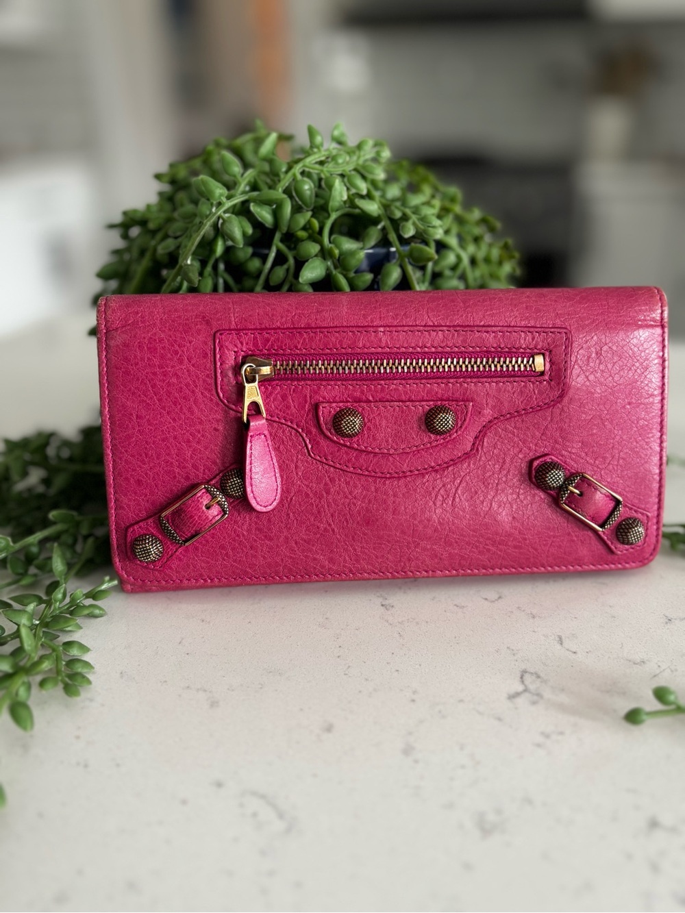Balenciaga city wallet pink